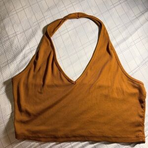 Rust Halter Neck Crop Top